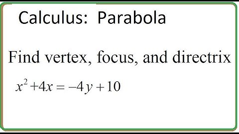 Calculus (video 334): Parabola; conic sections (part 2)