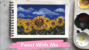 Cách vẽ HOA HƯỚNG DƯƠNG bằng màu nước / màu gouache đơn giản cho người mới bắt đầu