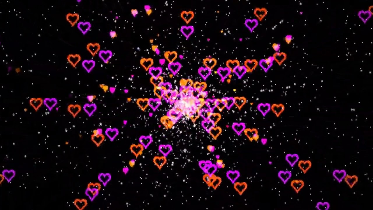 Heart Background | Flying Orange Pink Neon Lights Heart Background Video Effects HD | ASMR Video