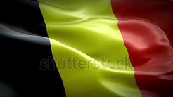 Belgium flag video waving in wind. Realistic Belgian Flag background 