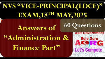NVS "VICE-PRINCIPAL(LDCE) EXAM":2025
