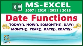 Date Functions in Excel in HINDI - Lesson 47