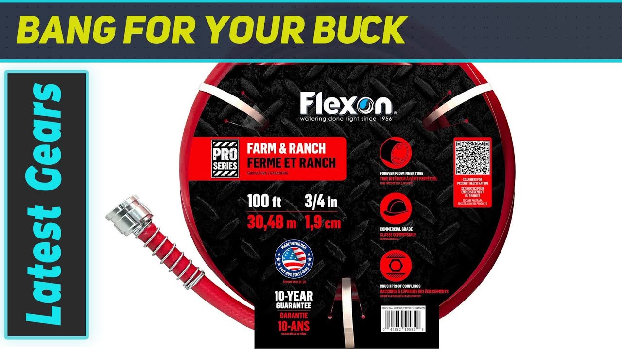 Tubo Da Giardino Flexon Farm & Ranch – 30,5 M – Gomma Commerciale – Rosso – Antitorcimento – Made In USA - 6