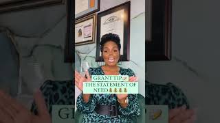 GRANT TIP: The Statement of Need