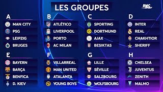 Ligue des champions : Le tirage au sort des groupes, chocs PSG - Man City et Bayern - Barça