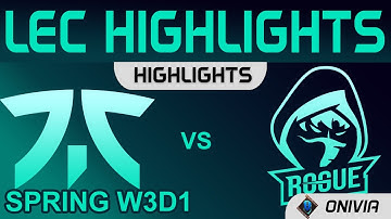 FNC vs RGE Highlights LEC Spring Season 2022 W3D1 Fnatic vs Rogue by Onivia