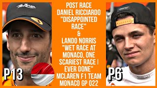 DANIEL RICCIARDO & LANDO NORRIS POST RACE INTERVIEW MONACO GP 2022