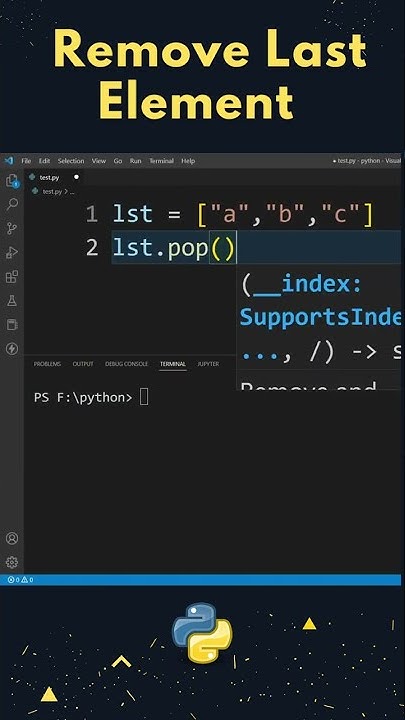 How to Remove Last Element from the List in Python ? #shorts - YouTube