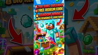 🎁 FREE REDEEM CODE! 🚨 700 Subs Giveaway! (Minecraft) #shorts #vorexmt #minecraft #viral #redeemcode
