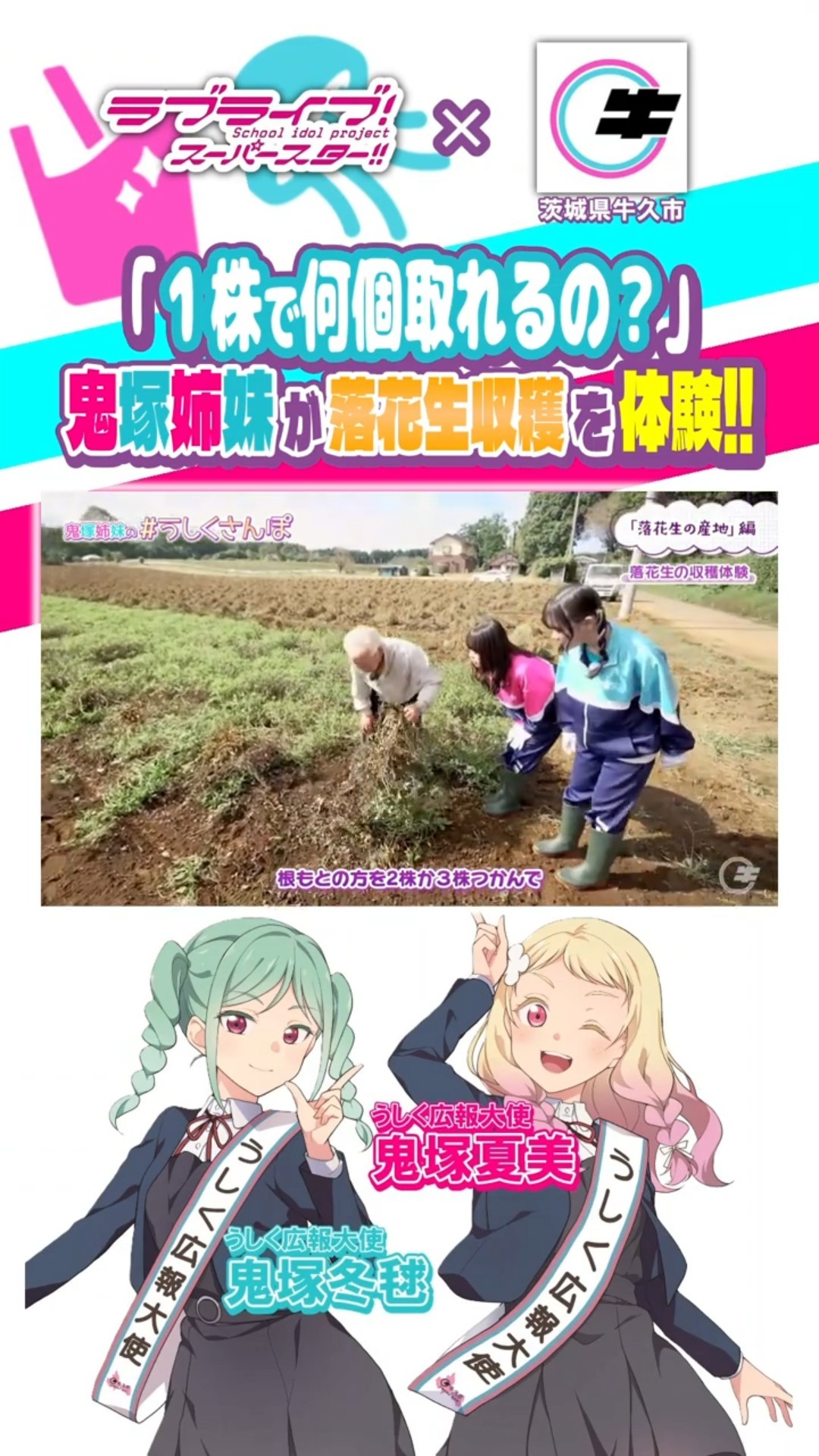 うしくさんぽ】鬼塚姉妹が落花生収穫を体験しました‼【味の老舗い