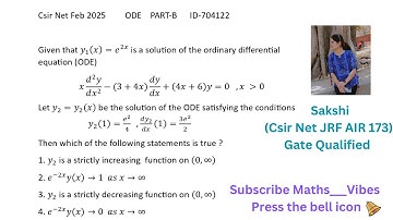 Csir Net FEB 2025 Ordinary Differential Equation Part-B ID-704122 Solution By Sakshi #csirnet #exam