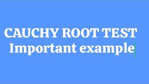 CAUCHY ROOT TEST EXAMPLE #IIT JAM#maths #bsc 