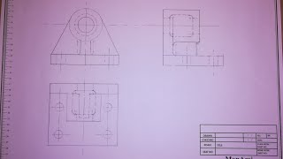 طريقة رسم الثلاث مساقط لاول منظور في الترم الثاني  الرسم الهندسي