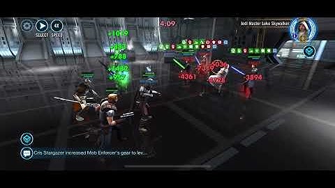 Bam/Dash w/ lv 9 bonus turn datacron vs tm/riposte/assist lv 9 datacron