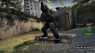 GeForce GTX 1050 ti -- Intel Core i5-8400 -- CSGO FPS Test 1080p Low Overpass