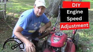 How to Adjust Lawn Mower Engine Speed  Easy DIY !!