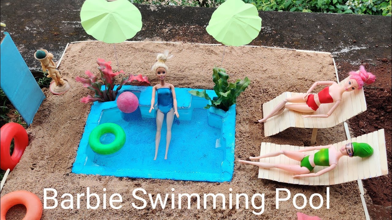 Barbie swimming pool | Swimming pool ideas | Miniature swimming pool | Tiny pool