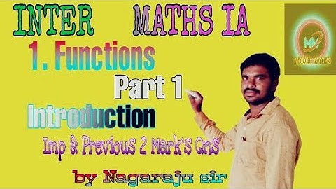 Functions part1 by Nagaraju sir //inter Ist year /mathsIA