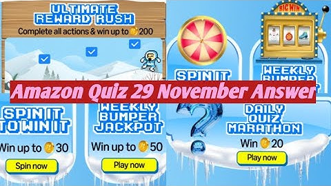 Amazon 29 Nov.Funzone Runs Daily Quiz  Predict&Win Quiz Answer  Funzone Runs Daily Quiz AnswerTodayI
