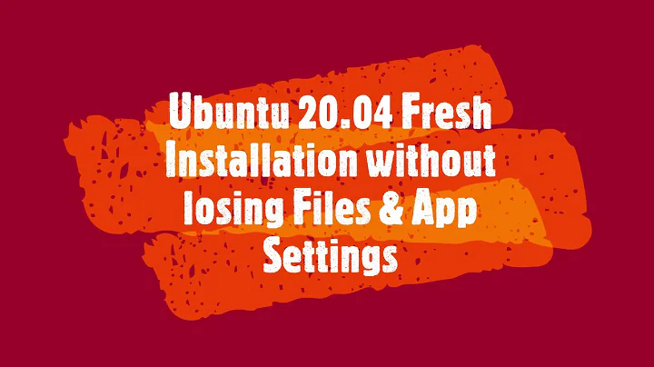 Fresh installation of Ubuntu 20.04 without losing files