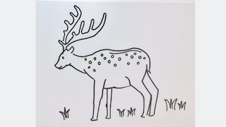 簡単 シカの描き方 イラスト お絵描き Easy How To Draw Deer Illustration Draw Youtube