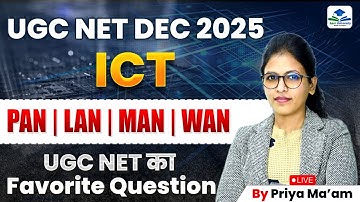 PAN | LAN | MAN | WAN | UGC NET Paper 1 ICT | UGC NET Paper 1 PYQs | UGC NET ICT by Priya Mam