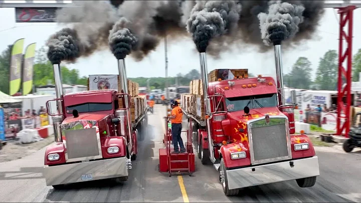 SEMI TRUCKS Drag Racing with 120,000 lbs Trailers!