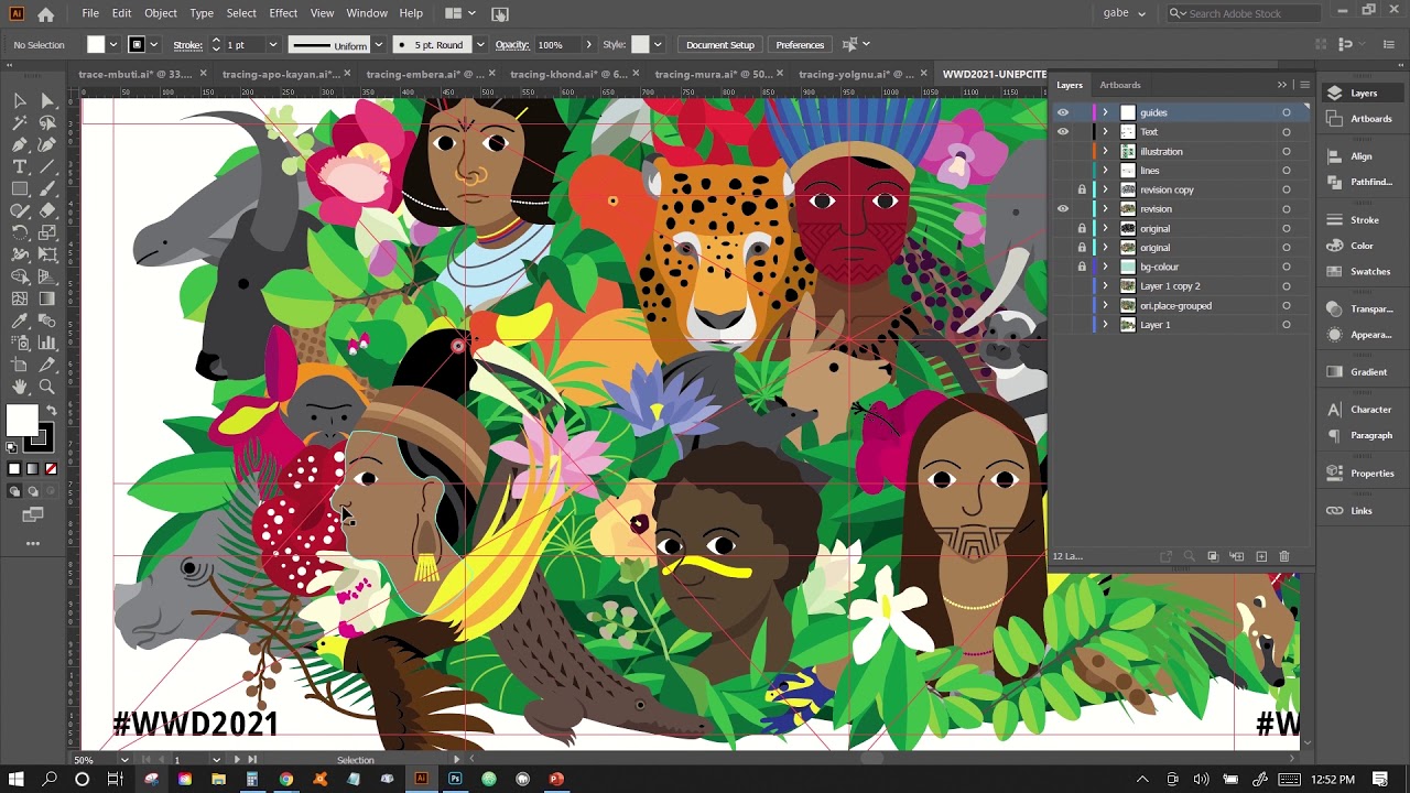 Photoshop and Illustrator Process Video for World Wildlife Day 2021