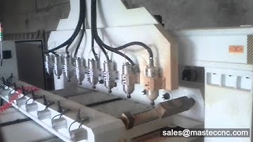 8 Spindles and 8 Rotary Axis Woodworking CNC Router Machine