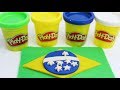 APRENDA A FAZER A BANDEIRA DO BRASIL COM MASSINHA// CONTOTOYS