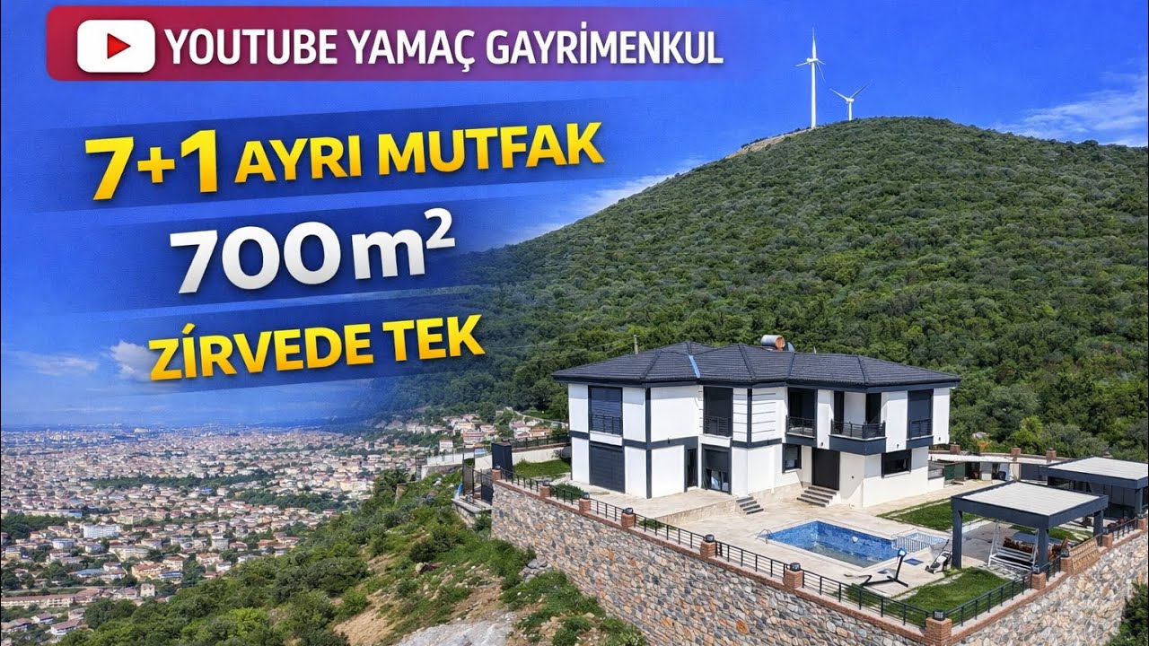 Didim Yeşiltepe’de 700 m2 Zirvede Tek 7+1 Geniş Villa 