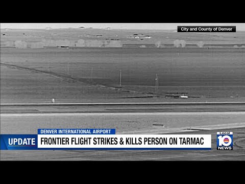 Video captures pedestrian moments before victim is struck by Frontier plane at Denver airport
