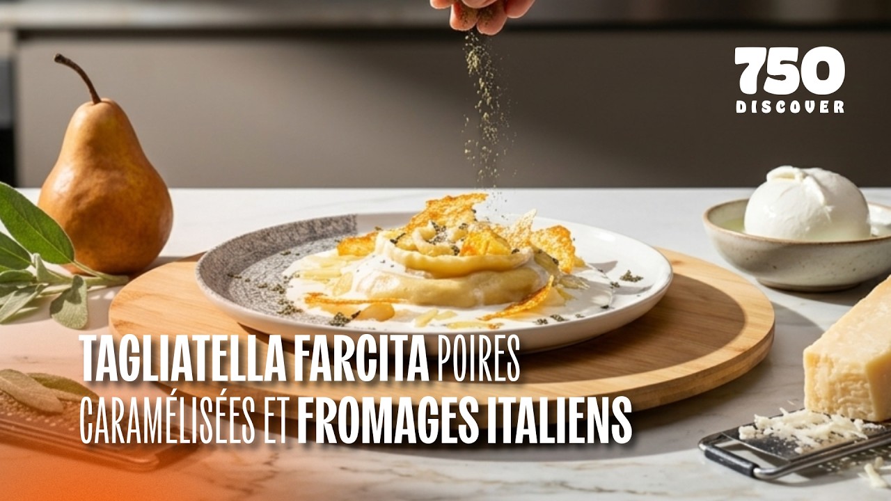 Tagliatella farcita aux poires caramélisées et fromages italiens : l'accord parfait ✨