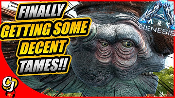 Taming The BIG BOI TURTLE THE MEGACHELON And Taming The Bog Creatures!! || Ark Genesis Ep 5!