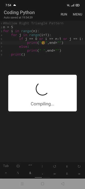 Program for Hollow Right Angle Triangle Emoji Symbol 🥳 in Python - YouTube