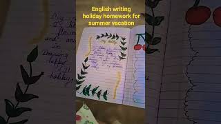 summer vacation work English writing