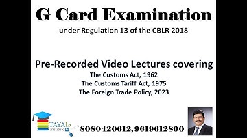 G Card Exam I Pre-Recorded Video Course I Almost 100 Videos I Prof. Rajesh Tayal