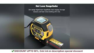 DEAL 3 in 1 Laser Rangefinder 5M Tape Measure Ruler LCD Display with Backlight Distance Meter Buildi