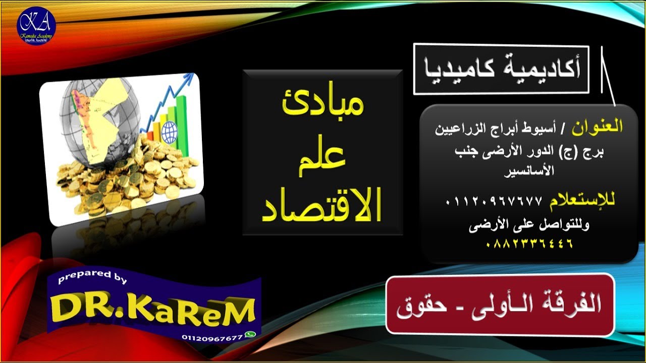 المحاضرة الاولى فى الاقتصاد الفرقة الاولى حقوق