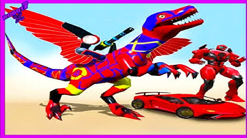 Flying Dinosaur Robot Car Transform: Dino Games Android gameplay