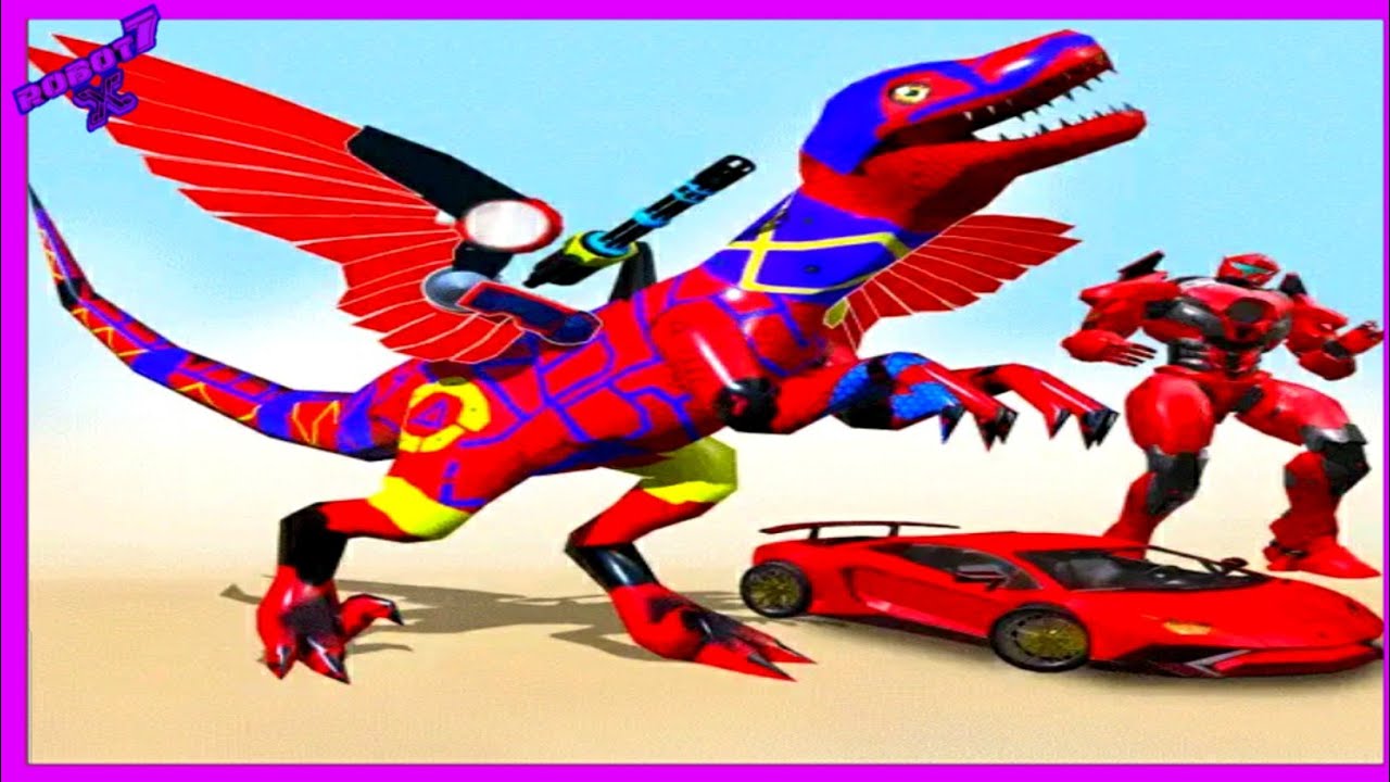 Flying Dinosaur Robot Car Transform: Dino Games Android gameplay
