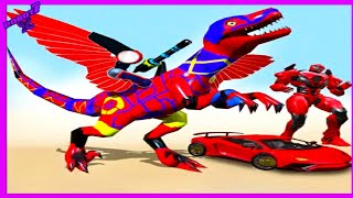Flying Dinosaur Robot Car Transform: Dino Games Android gameplay screenshot 4