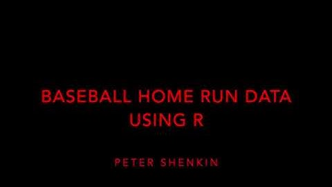 Baseball HR Data in R