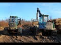 🌲2x Timberjack 1410D • SOUND ON • loud machines • classic Forwarder • Loggingvideo • Durchforstung🌲