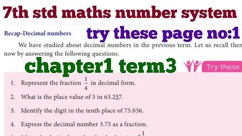 7th std maths number system try these page no:1 chapter1 term3 Tamil