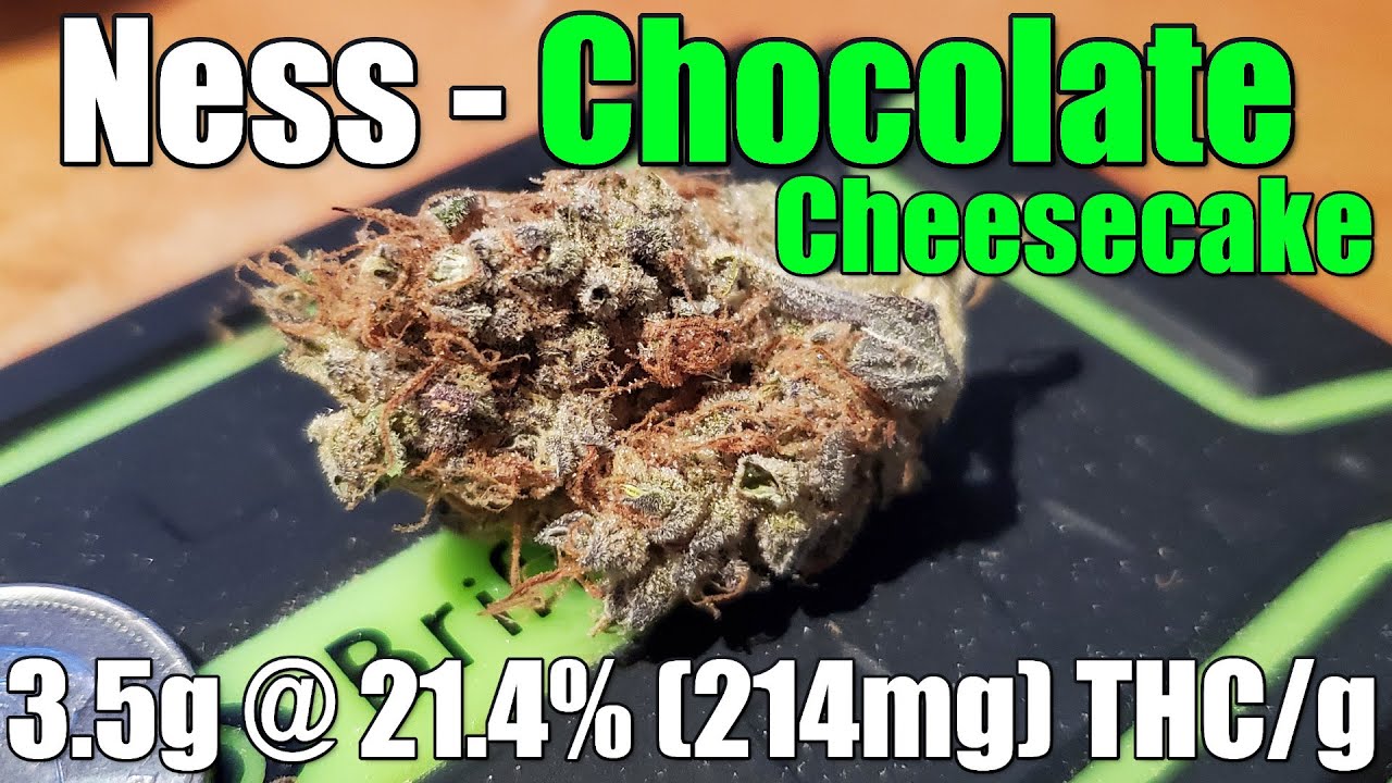 Ness - Chocolate Cheesecake - Unboxing Review - 3.5g @ 21.4% (214mg) THC/g (+Extreme Closeups)