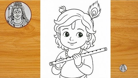 How to draw little Krishna | Kanha drawing easy | New Chitra | little krishna art | krishna art