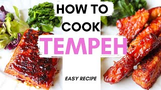 HOW TO COOK TEMPEH / Easy bbq tempeh  baked and stove top / Easy high protein vegan recipe