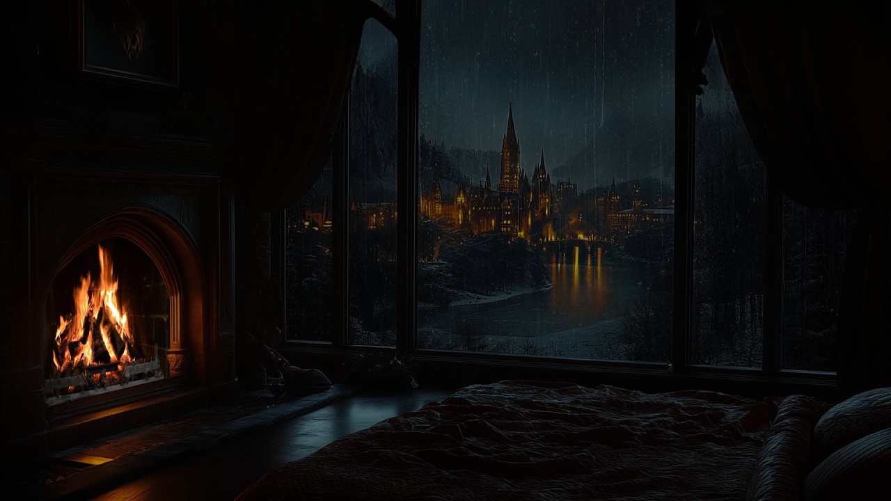 INSTANT SLEEP 💤 Rainstorm & Castle Lights 🌧️🔥 Calm Your Mind & Restore Energy (No Ads)