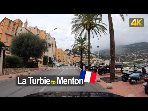 Driving from La Turbie to Menton on the French Riviera in France